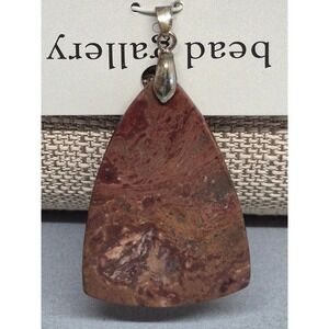 Bead Gallery Pendant Agate Red Triangle Semi Precious Stone